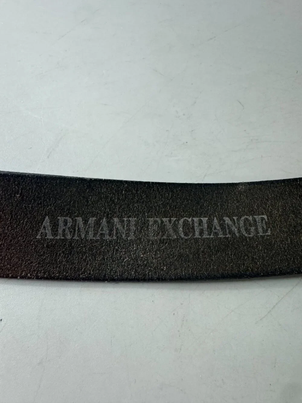 Armani Exchange Black Leather Belt, Size 28